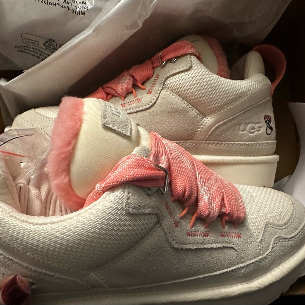 UGG White and Pink Sneakers - Picture 2 of 6